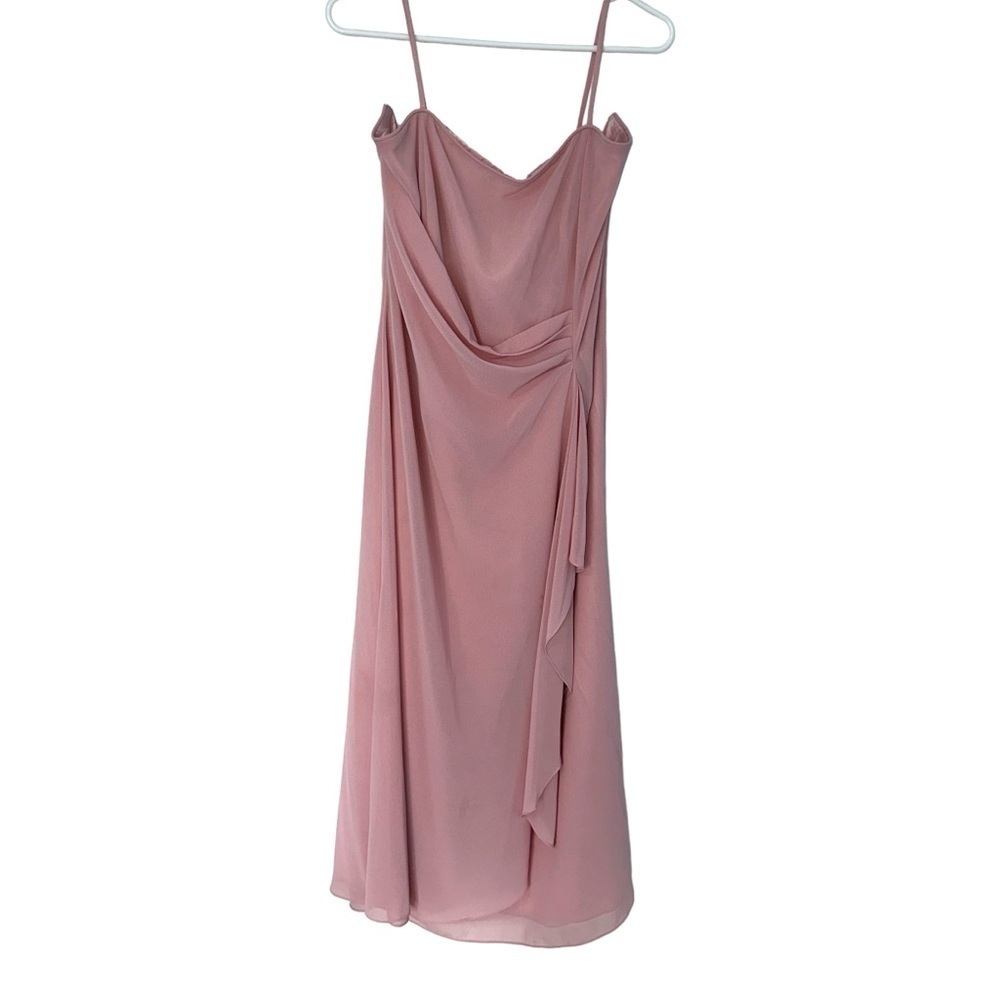 MAY QUEEN COUTURE DRESS GOWN SIZE 14  NUDE PINK V-NECK FLOWY A-LINE PRINCESS